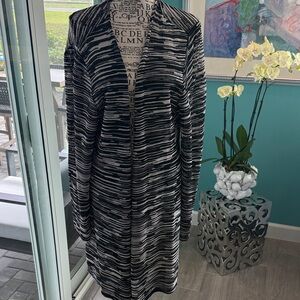 Chico's Black and White Striped Blazer